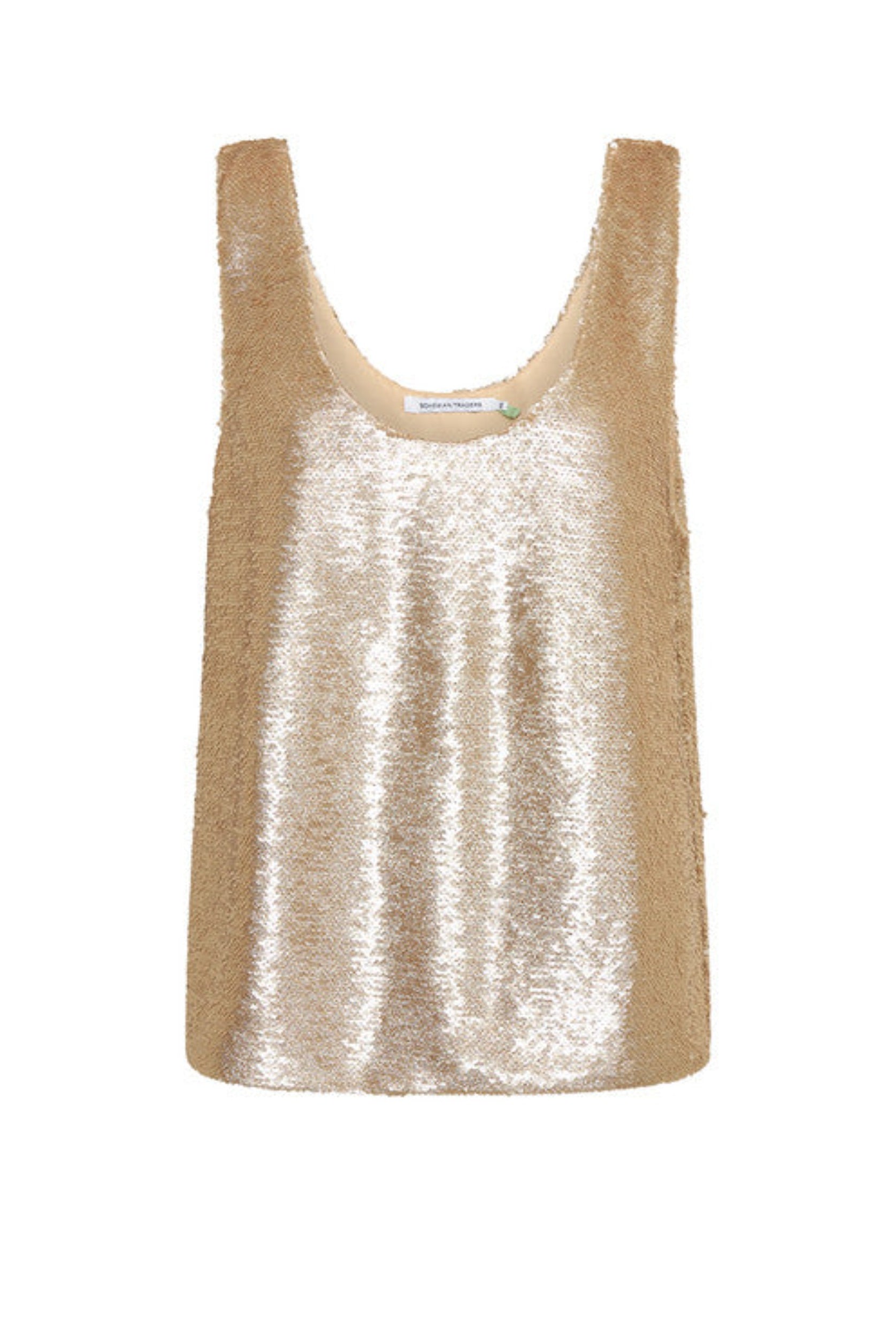 Gold sequin tank top from Bohemian Traders