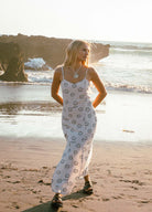 Strappy midi dress in daisy print from palm collective
