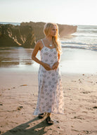 Strappy midi dress in daisy print from palm collective