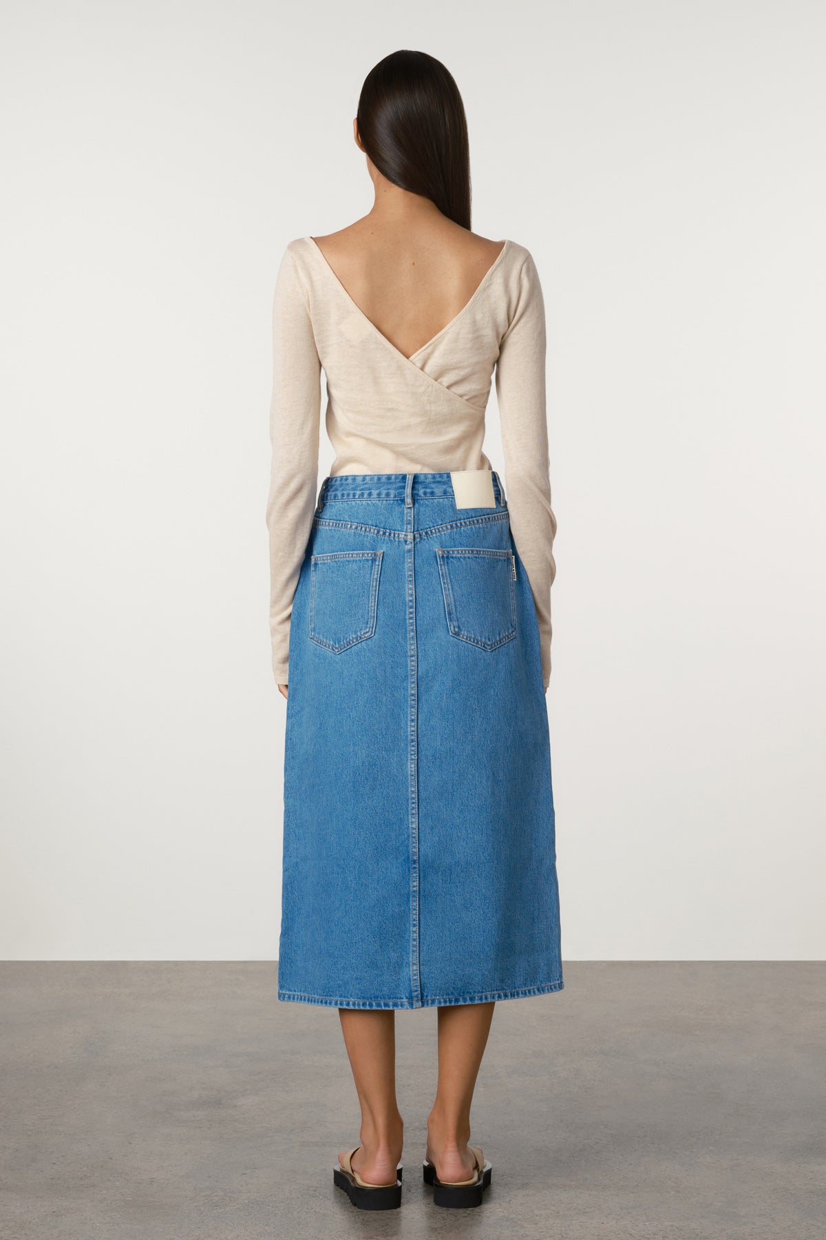 Bright Blue Denim Skirt 