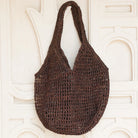 Brown colour rattan market tote