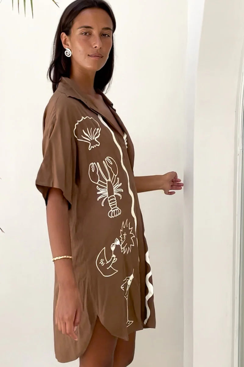 Wine Club Shirt Dress