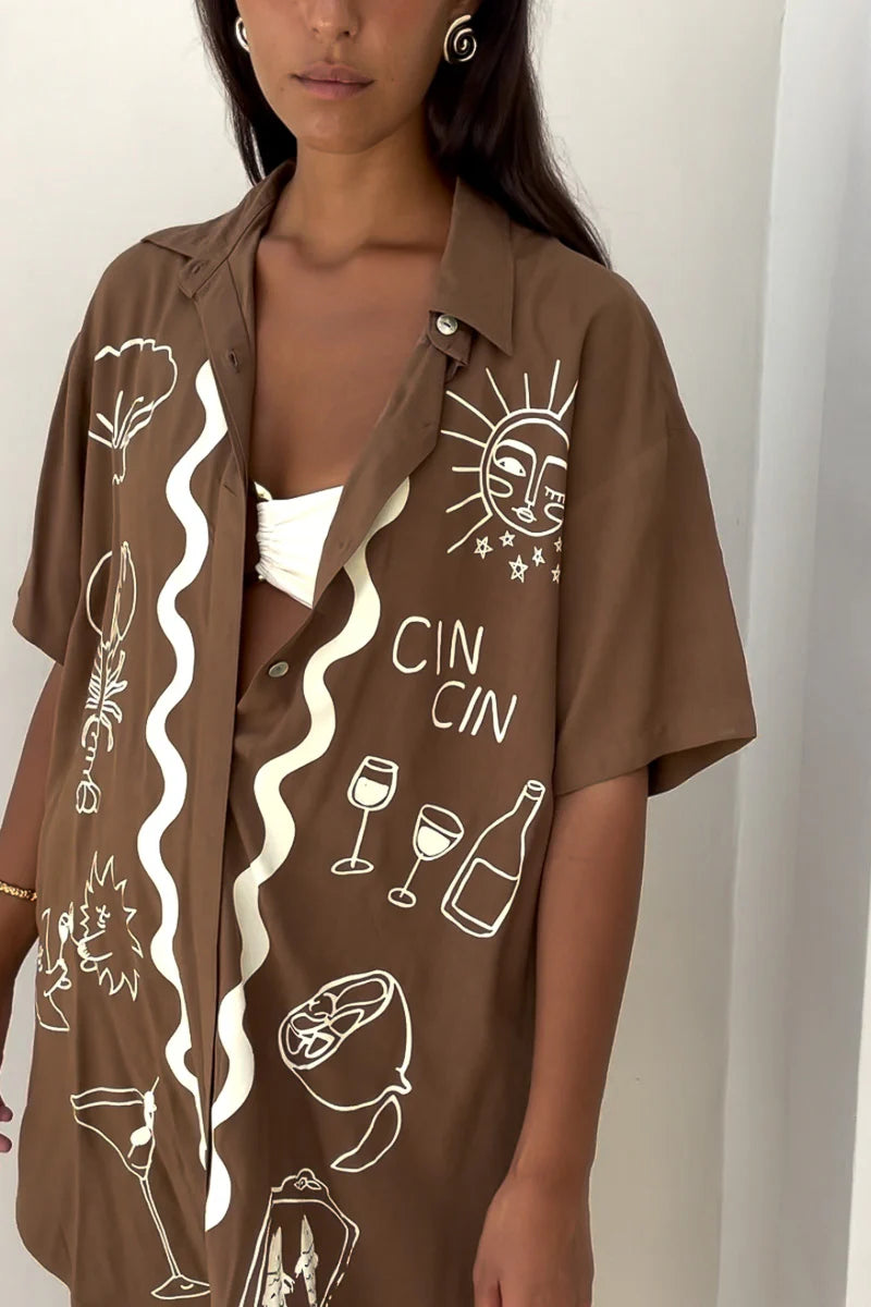 Wine Club Shirt Dress