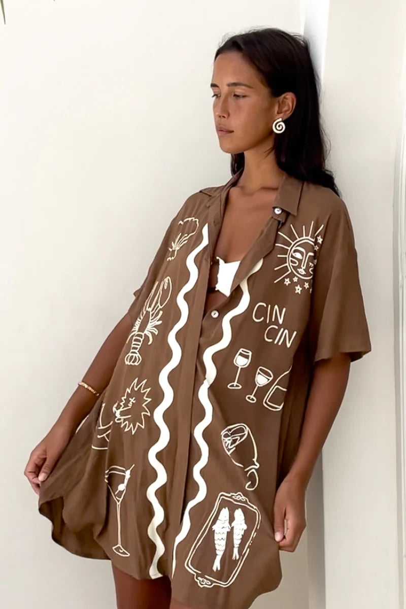 Wine Club Shirt Dress