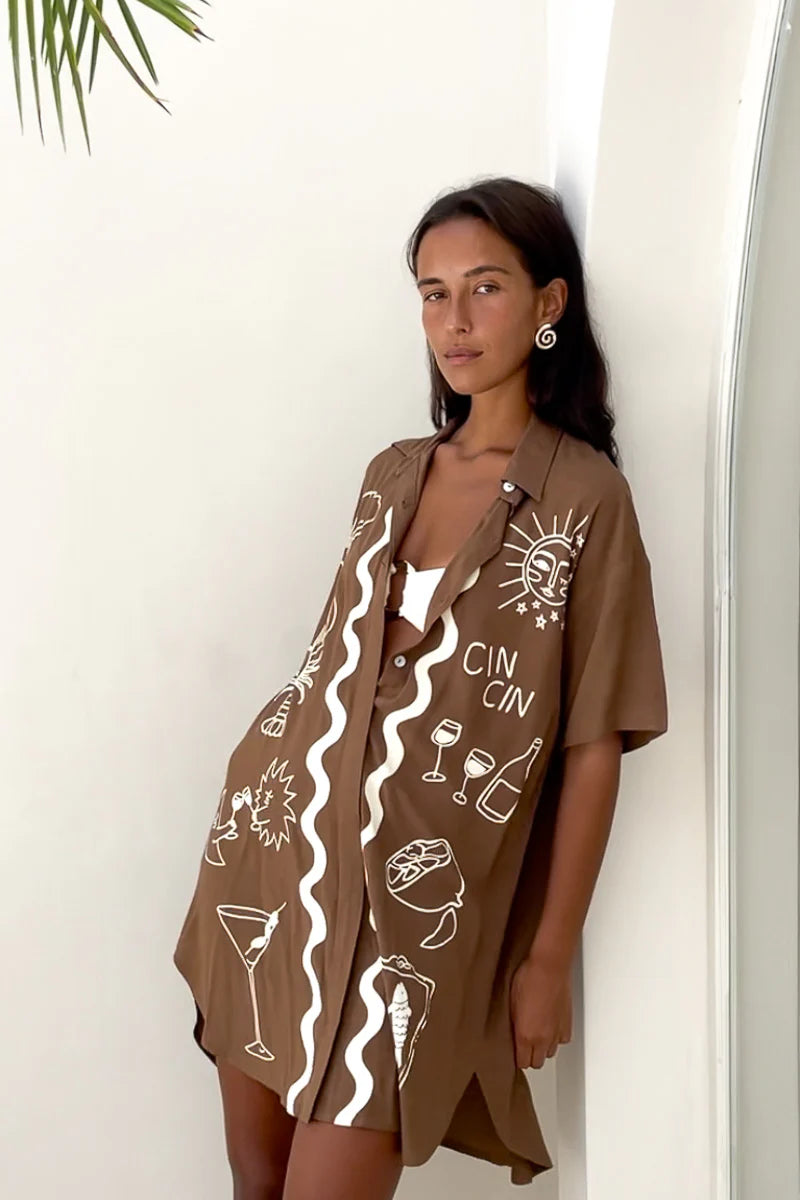 Wine Club Shirt Dress