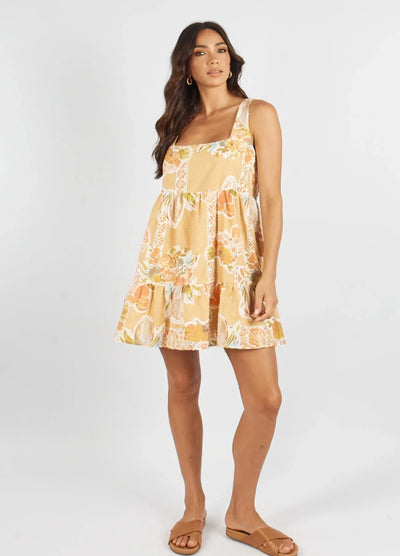 Caprise Tropical Print Mini Dress 