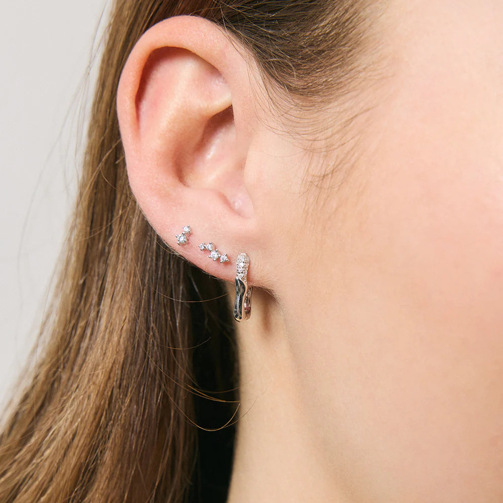 Carmella silver sleepers from Jolie & Deen