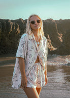 Shorts in daisy print from palm collective 