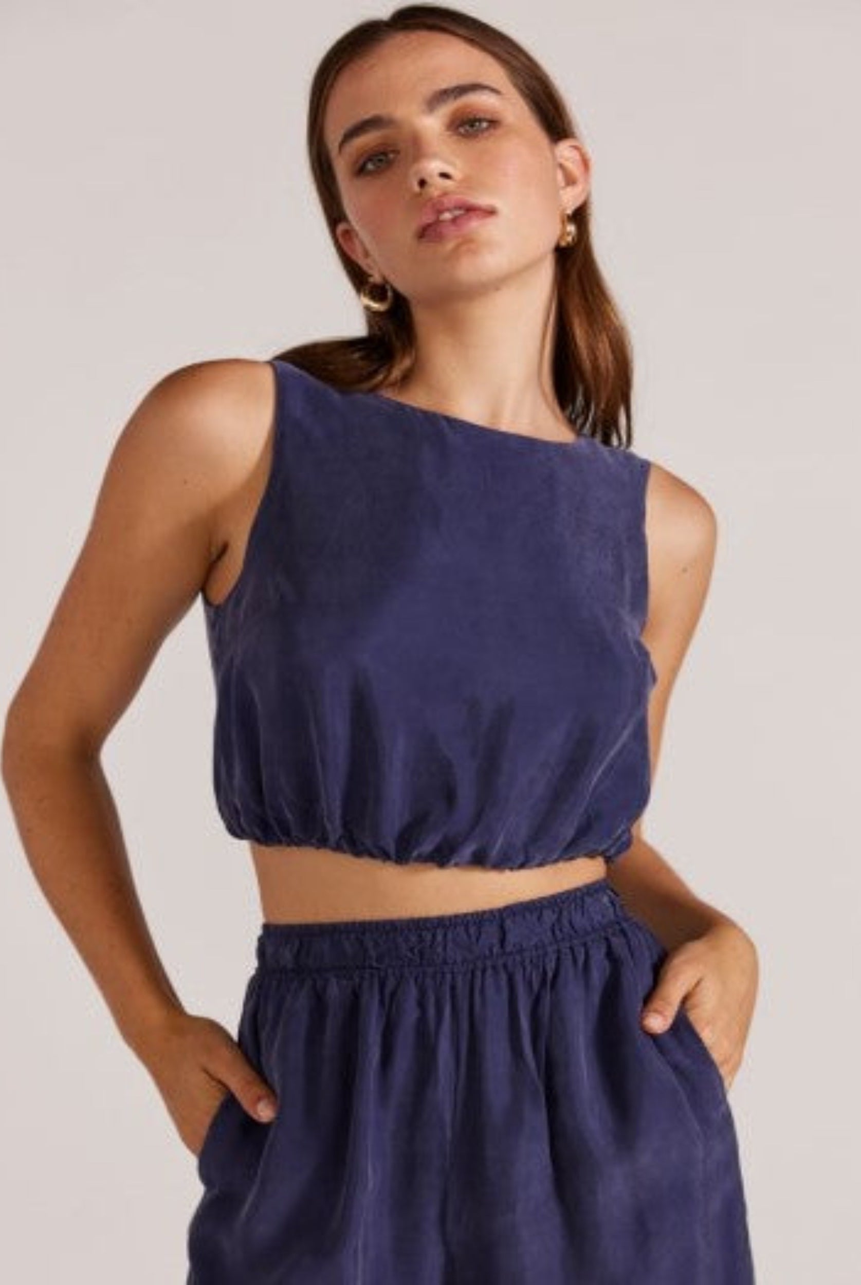 Cropped Cupro Top from Staple the Label