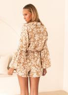 Courtney playsuit in neutral and white print