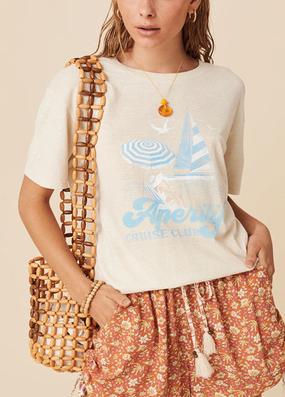 Cruise Club Tee in Off White from Spell