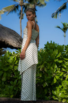 Palm Collective Cha Cha Pants, polka dot wide-leg pants with side stripe