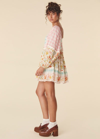 Tunic Dress patchwork floral and gingham