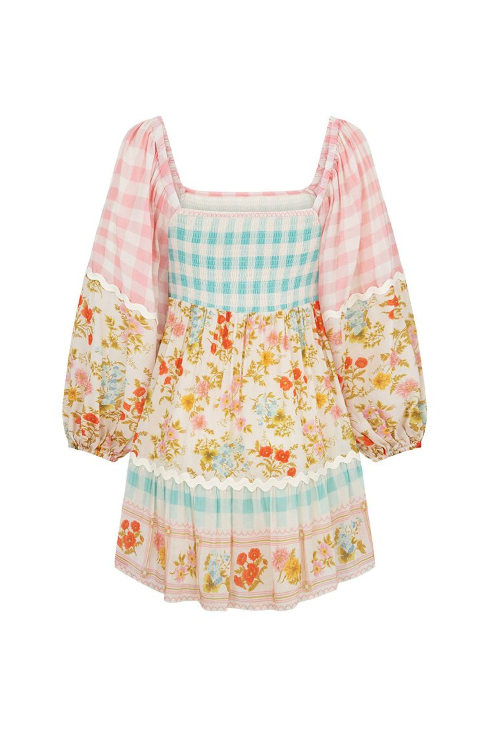 Tunic Dress patchwork floral and gingham