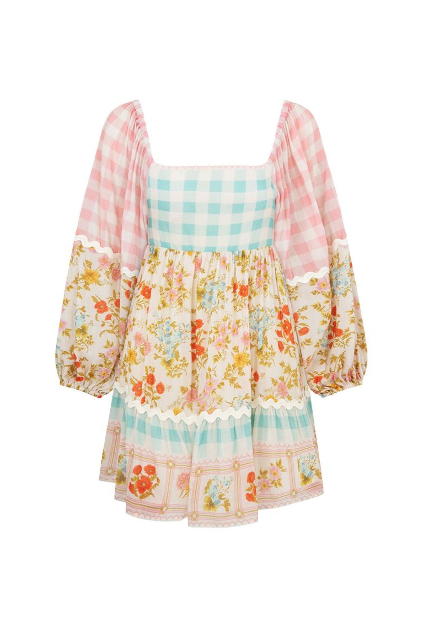 Tunic Dress patchwork floral and gingham