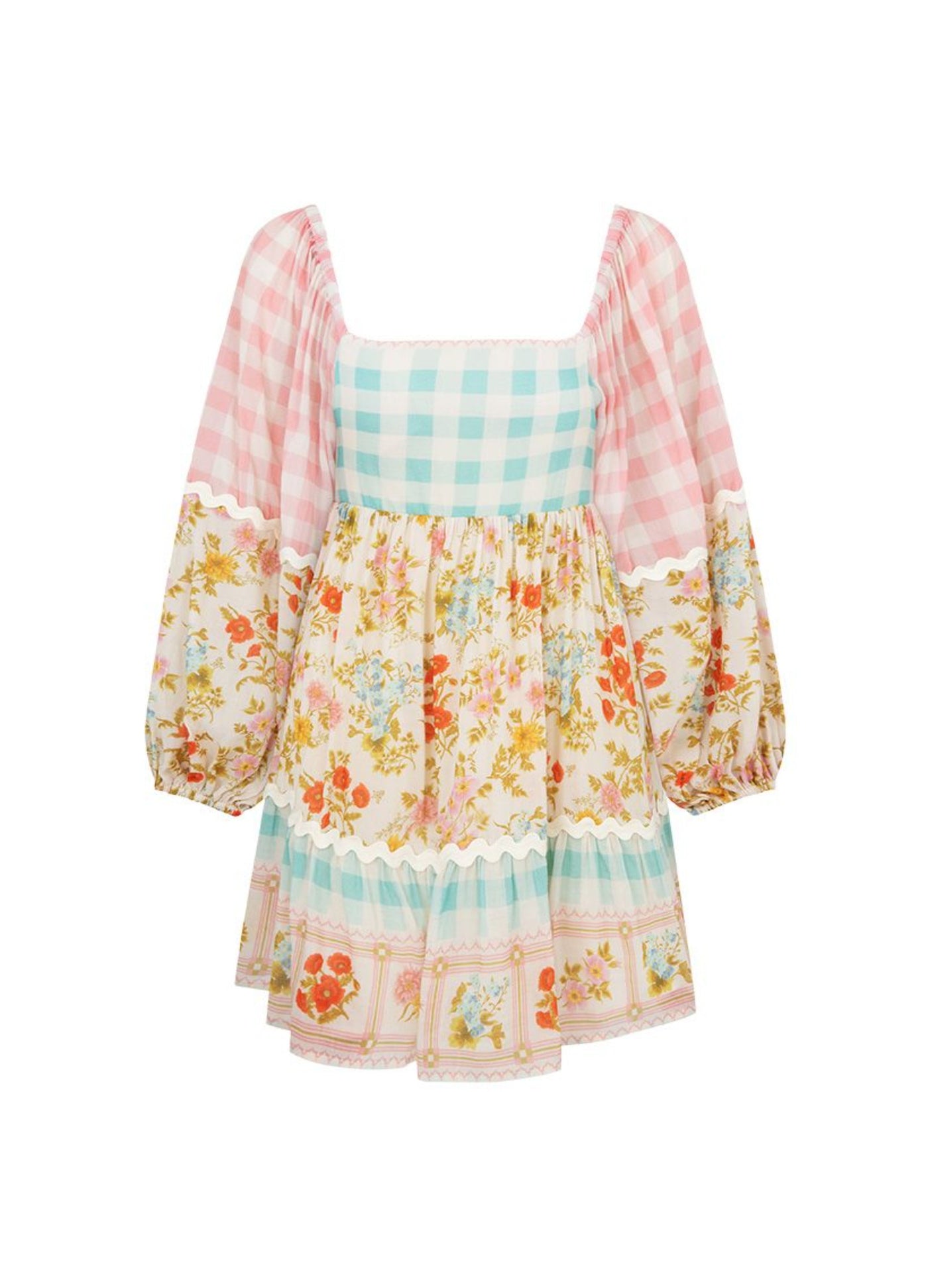 Tunic Dress patchwork floral and gingham