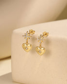 Gold studs with cubic zirconias