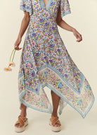 Spell Impala Lily Handkerchief Dress in Iris