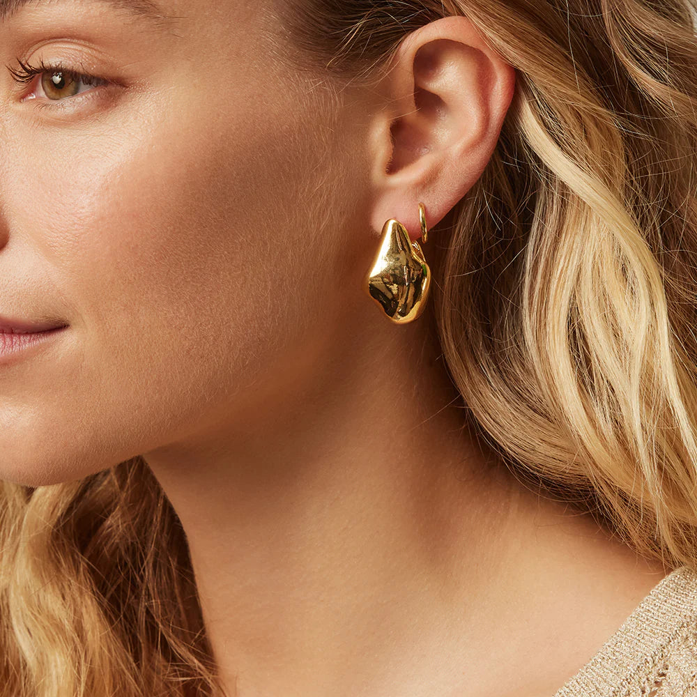 Gold statement earrings from Jolie & Deen