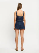 Indigo Denim Short with lace up from Kivari