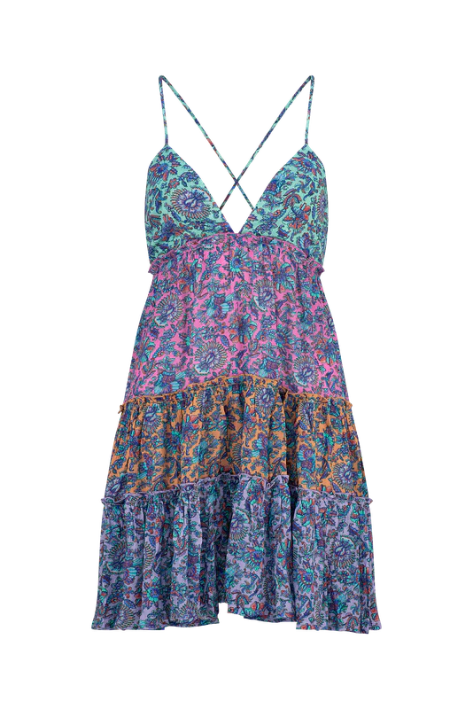 Tigerlily - Kaliopi June Mini Dress - Lagoon Patchwork