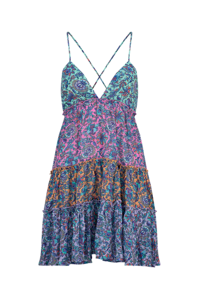 Tigerlily - Kaliopi June Mini Dress - Lagoon Patchwork