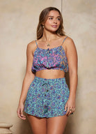 Pretty paisley floral printed cami top 