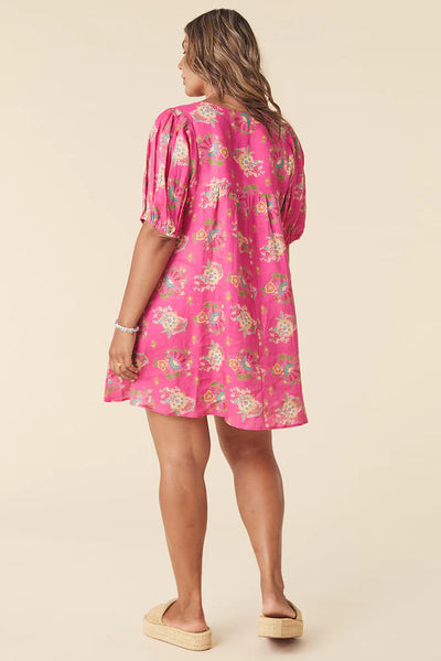 Spell - Solstice Linen Mini Dress - Rose
