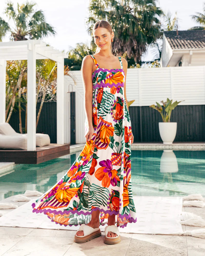 Label of Love Printed Isla Ric Rac Dress 
