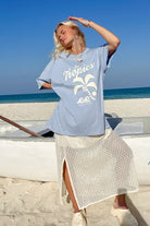 Blue T Shirt with White Motif
