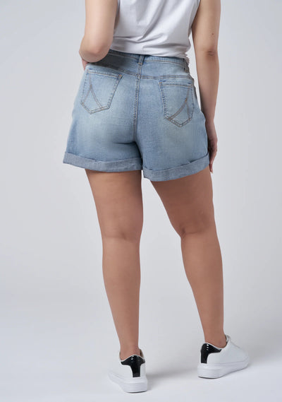 Indigo Tonic - Loreli Distressed Denim Shorts - Light Blue