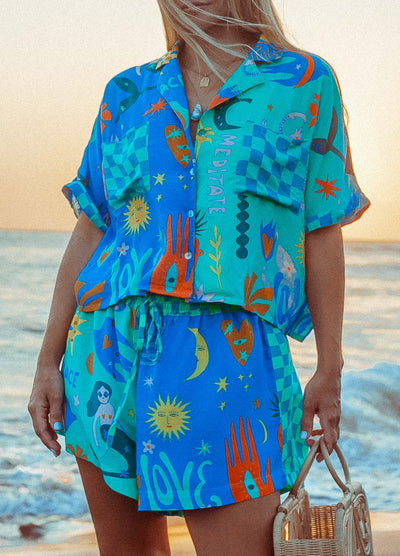 Love Peace Art print shirt from Palm Collective