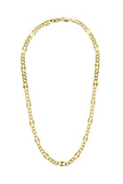 Gold chain necklace on a white background