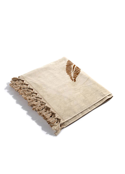 Tigerlily Coconut Sand beach towel with neutral palm tree design