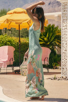 Rocky Barnes wearing the Floridian Bias Cut Maxi Dress from Spell 