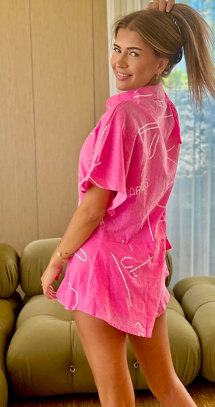 By Frankie Pink Margarita Playsuit 