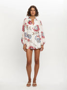 Kivart Provence Playsuit in floral print with d rings