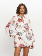 Kivart Provence Playsuit in floral print with d rings
