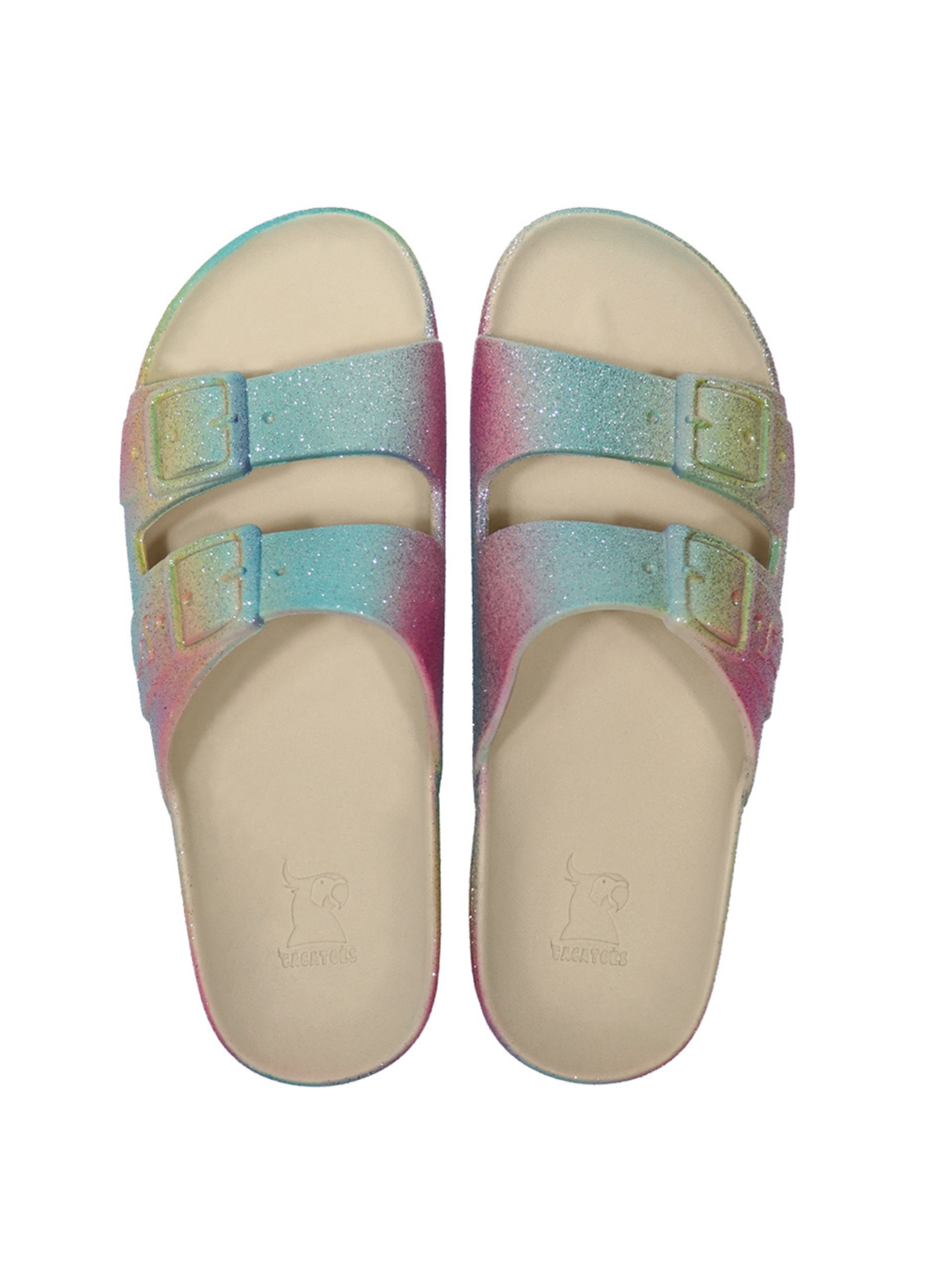 Rainbow glitter kids sandals from cacatoes