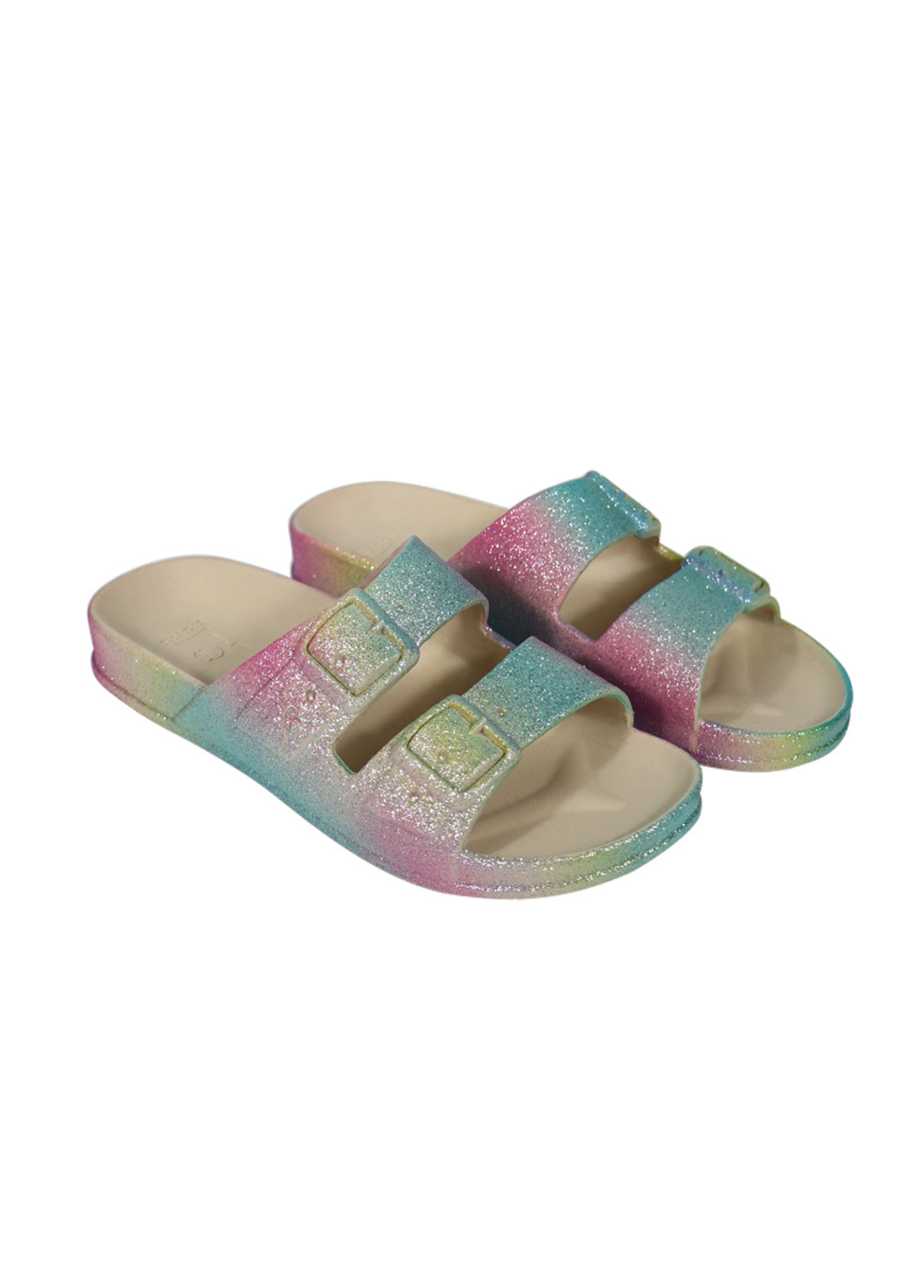 Rainbow glitter kids sandals from cacatoes