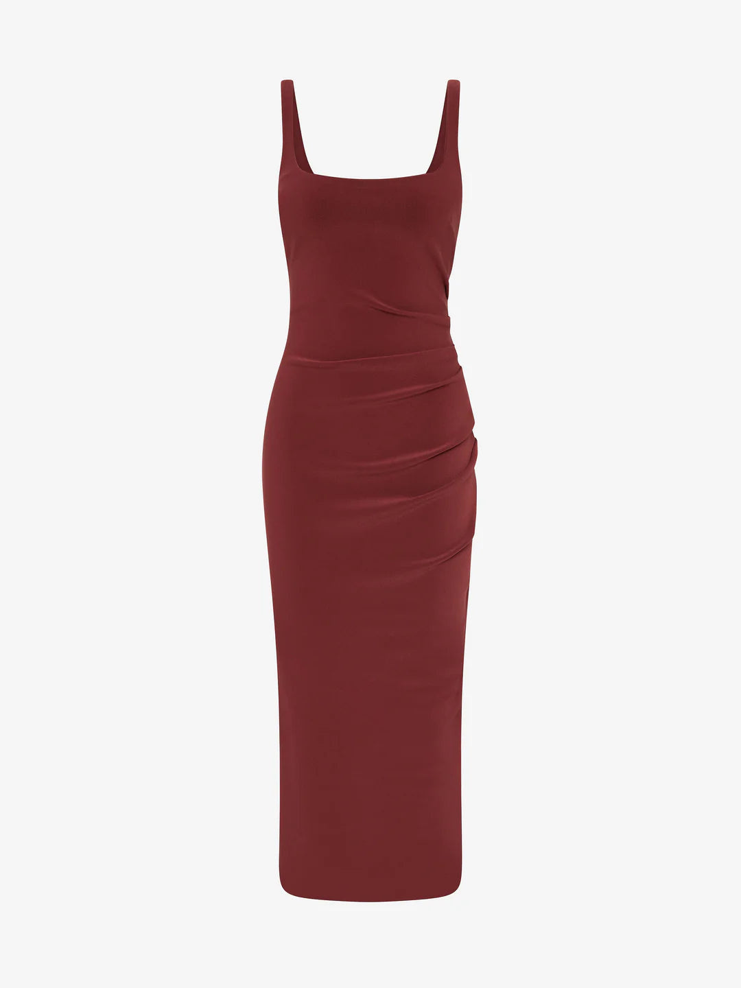 Maroon dress on a white background