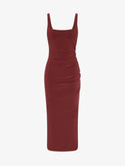 Maroon dress on a white background