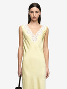 Bec + Bridge Zana Maxi Dress in Lemon Cream, V-neck slip maxi dress with ivory lace trim
