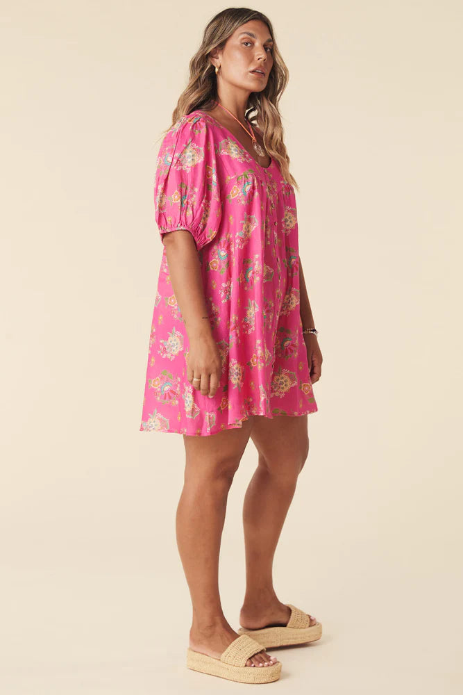 Spell - Solstice Linen Mini Dress - Rose