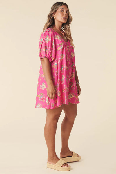 Spell - Solstice Linen Mini Dress - Rose