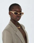 OAT COLOUR ELEVATED CAT EYE SUNGLASSES FROM LUV LOU AUSTRALIA
