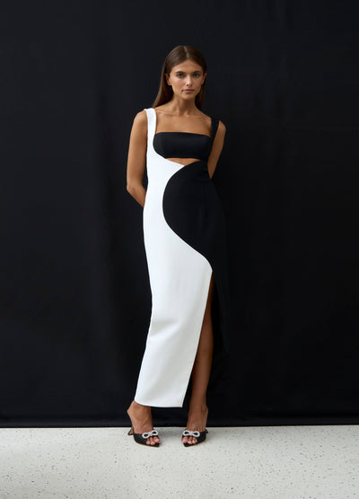 By Johnny - Strappy Caterina Two Tone Curve Midi Dress