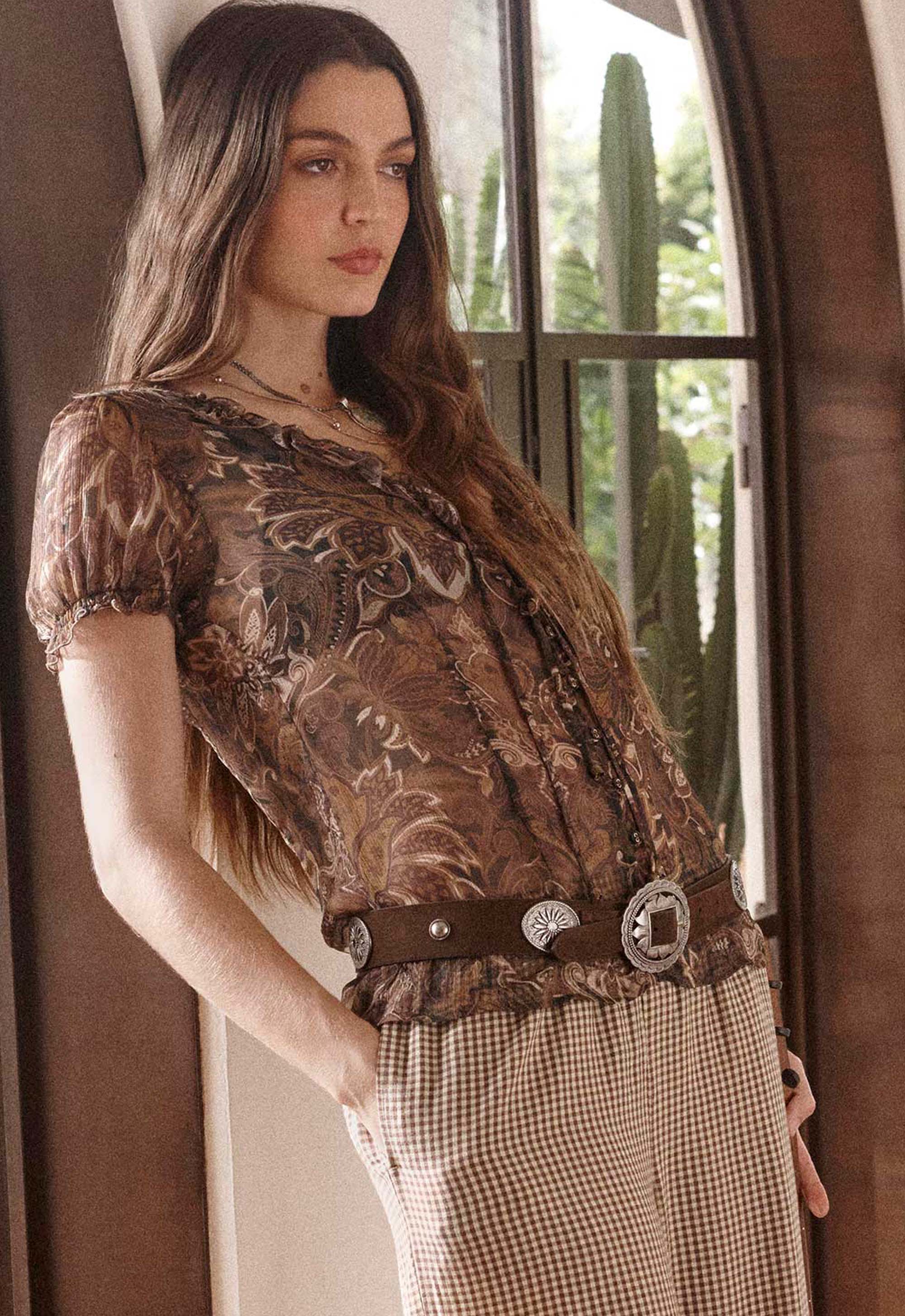 Spell Clandestine Suede Belt in Chocolate