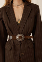 Spell Clandestine Suede Belt in Chocolate