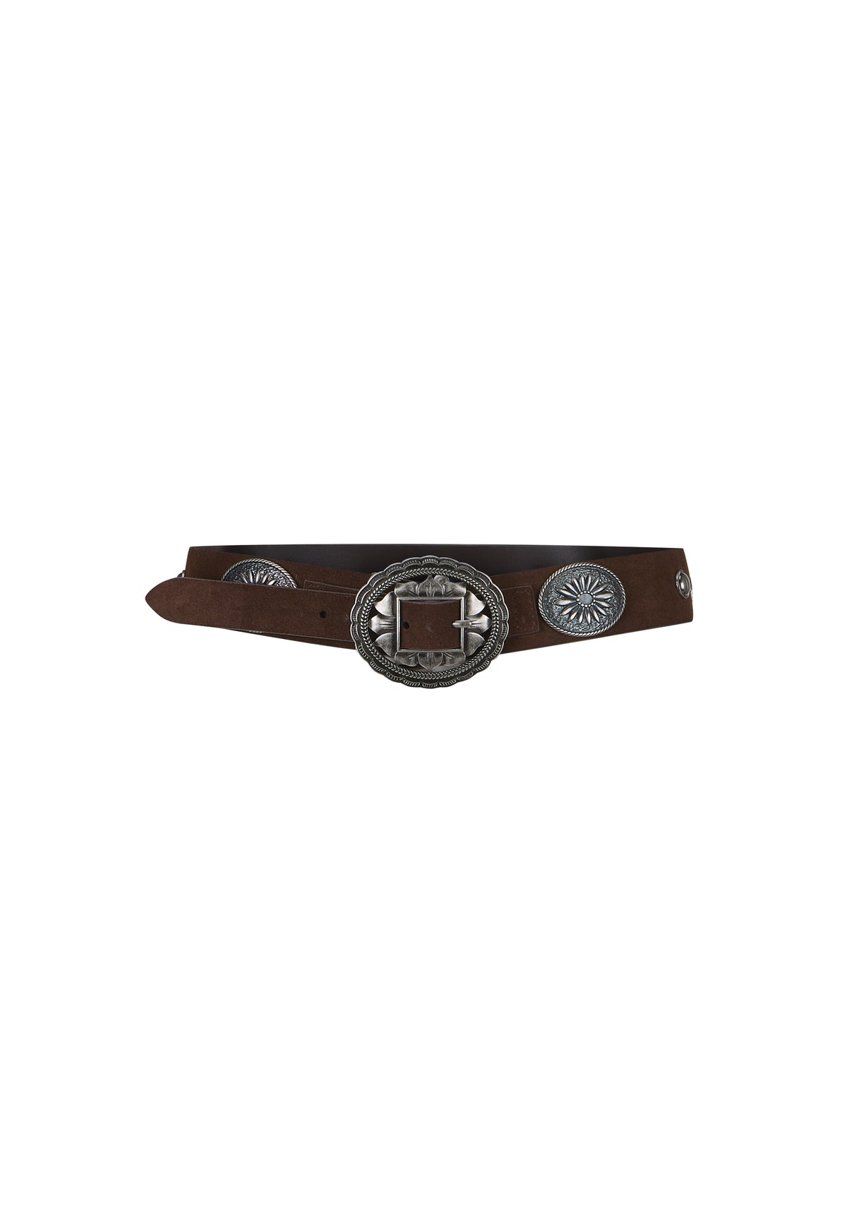 Spell Clandestine Suede Belt in Chocolate